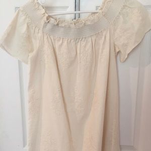 Zara Basic Off the Shoulder Eyelet Dress